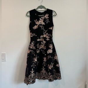 Elegant Black Floral Dress